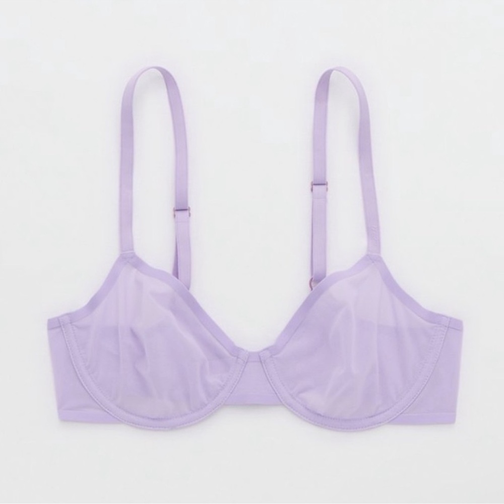 NWT Aerie SMOOTHEZ Mesh Unlined Bra In Lilac